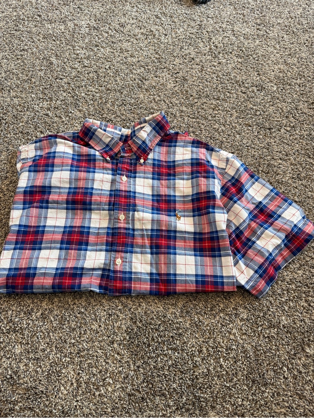Polo by Ralph Lauren Red & Blue Plaid Button-Down mens Shirt
